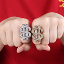 TOPGRILLZ moda Rock Iced Out Bling oro plata Color US dólar signo anillos AAA Cubic Zircon Hip Hop anillo para hombres joyería