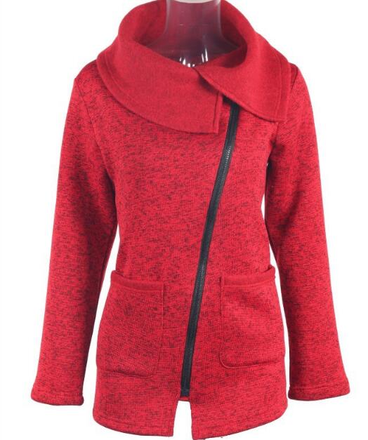 Women Fleece Sweatshirt Spring Winter Casual Long Zipper Hoodies Pocket Jacket Coat Outwear 4XL Red/Black/Gray/Blue