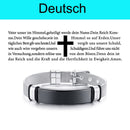 Vnox Laser Christian Vaterunser Kreuz Armband Männer Russisch Spanisch Hebräisch Personalisiertes Geschenk