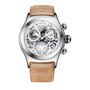 Reef Tiger/RT Herren Sportuhren mit Chronograph Skeleton Zifferblatt Datum drei Zähler Stahluhr RGA792