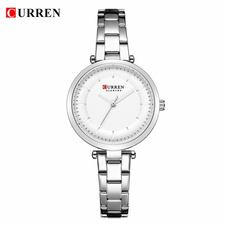 CURREN Women Watches Luxury Metal Bracelet Wristwatch Classy Fashion Quartz Clock Blue Female Stainless Steel Dress Watch