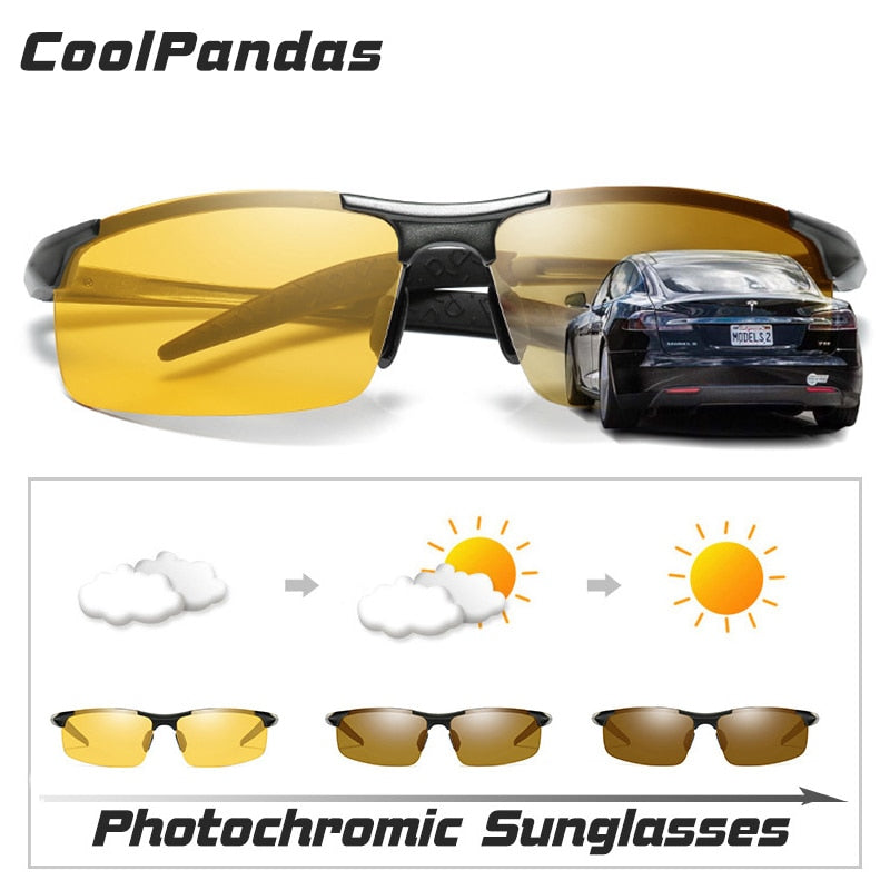 Aluminium Magnesium Photochrome Sonnenbrille Polarisierte Nachtsichtbrille Herren Oculos Driver Yellow Driving Glasses gafas de sol