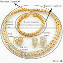 Liffly Fashion Dubai Gold Schmuck Sets Blumenform Kristall Halskette Armband Ring Ohrring Braut Hochzeit Schmuck Zubehör