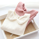 2022 primavera otoño 2-10 años de edad, ropa para bebés, camisetas básicas de manga larga de Color puro sólido con dibujos animados bonitos para niños y niñas