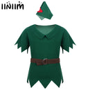 Kinder Jungen verkleiden sich Kostüme T-Shirt mit Hut Gürtel Halloween Chirstmas Cosplay Party Boy für ausgefallene Karneval Rollenspiele Kleidung