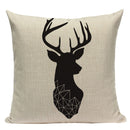 Pop geometrischer Tier-Kissenbezug, schwarz-weißes Leinenkissen, dekorativer Kissenbezug, quadratisch, hochwertiger Druck, individuelles Dekokissen