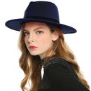 WELROG Fedora-Hüte, Schwarz, Rot, für Damen, Fedoras aus Wollimitat, Panama-Filzhut, Winter, Herren, Jazz, Trilby, Chapeau, Femme-Caps