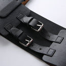 Darlingaga Streetwear Schwarzes PU-Leder Crop Top Damen Festival Cami Schnalle Weste Kummerbund Verstellbares Sommer Top Cropped Tanks