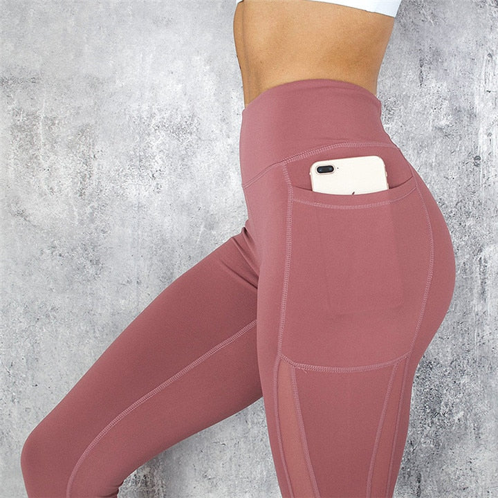 CHRLEISURE Leggings mit hoher Taille und Tasche, einfarbig, Workout-Leggings, Frauen, Kleidung, Seite, Spitze, Leggins Mmujer 2022 Dropship