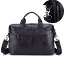 Schwarze Herren Handtaschen aus echtem Leder Große Leder 14" Laptop Messenger Bags Business Herren Reisetaschen Umhängetaschen Aktentasche
