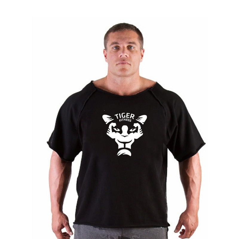 Camiseta de algodón de manga corta para hombre, camiseta informal de verano a la moda para gimnasio, Fitness, culturismo, camisetas holgadas para hombre, ropa