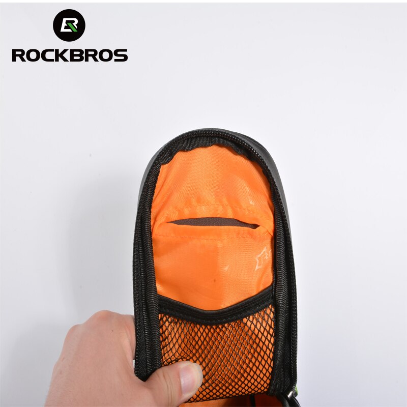 Bolsa de sillín de bicicleta de nailon a prueba de lluvia ROCKBROS, bolsa delantera trasera para bicicleta de montaña, paquete de bolsa trasera para asiento trasero de bicicleta de montaña