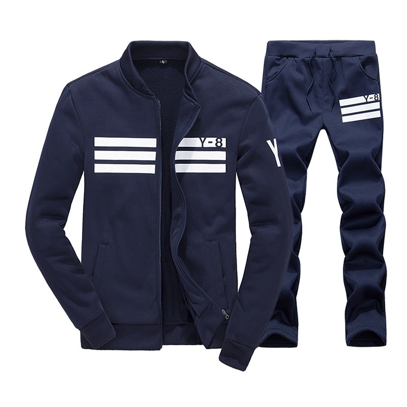 BOLUBAO New Autumn Men Set Quality Fleece Sweatshirt + Pants Sporting Sweat Suits Mens Survetement Sportswear Male Tracksuit