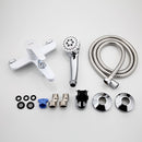 FRAP Badewannenarmaturen mehrfarbige Badezimmerdusche Messing Chrom Wandmontage Badewanne Dusche Mischbatterie Duschkopf Set schwarz weiß rot