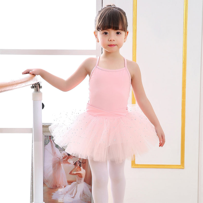 New Ballett Bodysuit Mädchen Tanzkostüme Kinder Trikot Tutu Ballerina Glitzernde Ballettkleidung für Mädchen