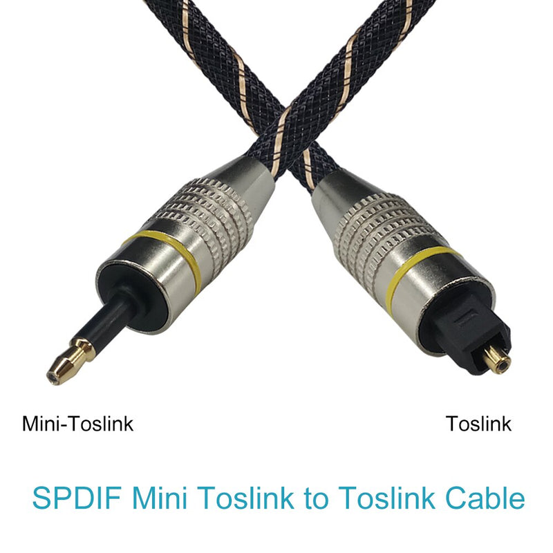 EMK Digital Toslink to Mini Toslink Cable 3.5mm SPDIF Optical Fiber Cable 3.5 to Optical Audio Cable Adapter for Macbook 5m 10m
