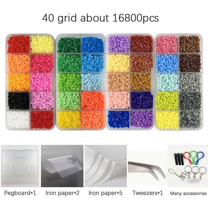 2.6mm Mini Hama Beads 80Colors kits perler PUPUKOU Beads Tool and template Education Toy Fuse Bead Jigsaw Puzzle 3D For Children