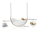 Lotus Fun Real 925 Sterling Silber Handmade Designer Fine Jewelry Creative Swimming Fish Halskette für Frauen Acessorio Collier