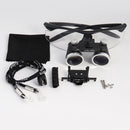 Dentallupe Dentallabor Medizinische Lupe Dentallupe Binokular 3.5/2.5X Scheinwerfer Zahnärzte Scheinwerfer 5W Stoffkoffer