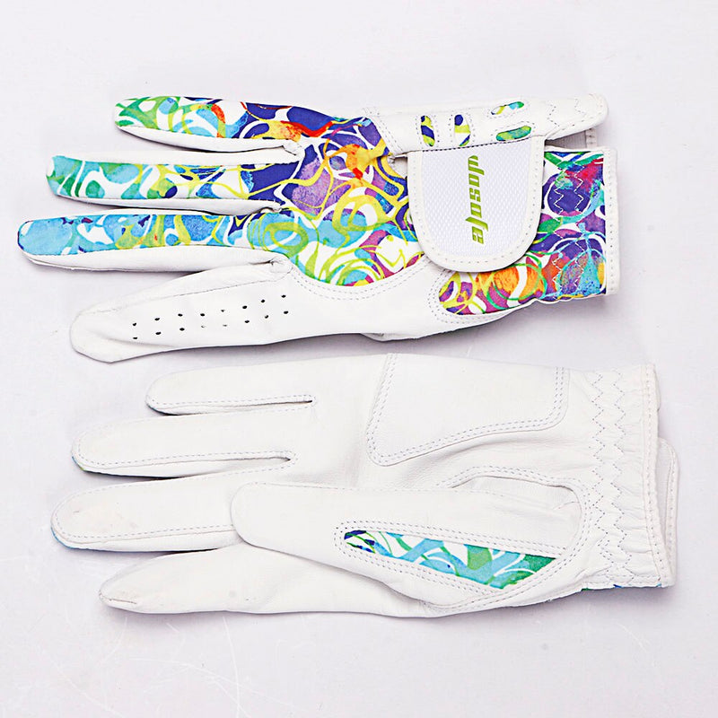 Golf glove women Left and Right Hand Soft Leather Sheepskin Breathable Phantom color accessories free shipping
