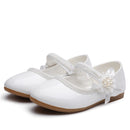 1 2 3 4 5 6 7T Neue Baby Mädchen Lederschuhe Blume Kinder Schuhe Prinzessin Cocktail Party Schuhe Für Baby Mädchen Hochzeitskleid Schuhe