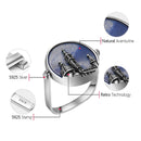 Anillo de piedras preciosas de aventurina Natural de Plata de Ley 925 auténtica de Lotus Fun, joyería fina, anillos de Catedral de Florencia para mujer, accesorios