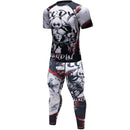 Traje deportivo de compresión para hombre, secado rápido, transpiración, entrenamiento físico, Kit MMA, rashguard, ropa deportiva para hombre, ropa para correr y correr