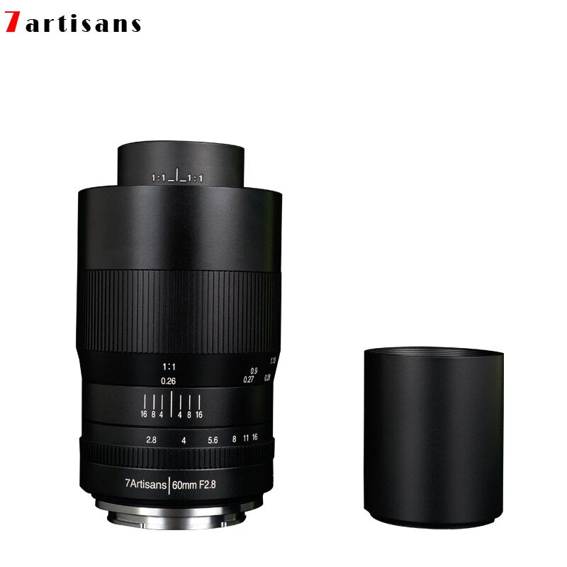 7artisans 7 artisans 60 mm F2.8 1:1 Vergrößerung Makroobjektiv für Canon EOS-M Sony E Fuji FX Micro 4/3 Kameraobjektiv