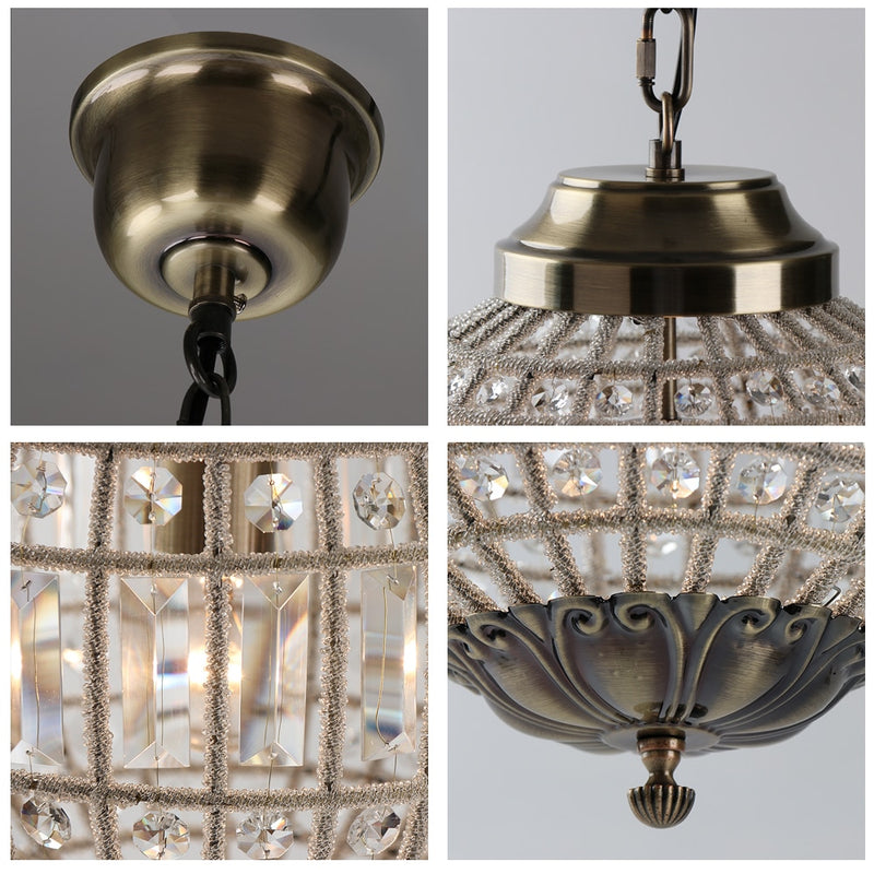 Retro Vintage Royal Empire Ball Style Big Led Crystal Modern Chandelier Lamp Lustres Lights E27 para sala de estar dormitorio baño