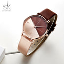 Relojes de cuero de lujo SK, relojes de cuarzo creativos a la moda para Mujer, Reloj de pulsera para Mujer 2019, Reloj de pulsera para Mujer SHENGKE, Reloj femenino
