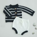 Marke Baumwolle Jungen Mädchen Baby Strickpullover Strickjacke + Shorts Anzug Neue 2021 Herbst Winter Kinder Kleidung Baby Kleidung Anzug