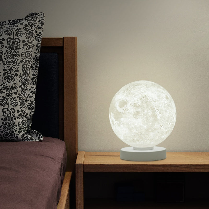 3D Printed Smart Moon Lamp LED Desk Lamp  Alexa Google Assistant WiFi Voice Control Colorful Lunar Light Table Light Creative