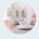 1-6 STÜCKE Rosa Romantischer Kürbis Kaffeetasse Set Küchenzubehör Bone China Keramik Teetasse Organizer Englisch Nachmittag Roter Tee