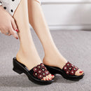 GKTINOO, zapatillas de mujer 2022, zapatillas de verano para mujer, zapatos de tacón con cuña para mujer, zapatos de verano a la moda con diamantes de imitación, cuero Geuine