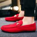 Designer Herren Loafers Zapatos De Hombre Slip-On Lederschuhe Lässige Herrenschuhe Erwachsene Rot Driving Mokassin Weiche rutschfeste Loafers