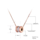 Lokaer Klassischer Zirkonia-Kreis-Halsketten-Römische Ziffern Goldfarben-Edelstahl-weiblicher Anhänger Schmuck N19023