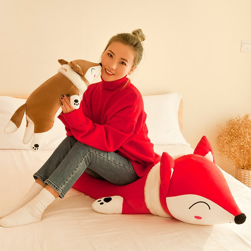 90/35cm Kawaii Dolls Stuffed Animals &amp; Plush Toys for Girls Children Boys Toys Plush Pillow Fox Stuffed Animals Soft Toy