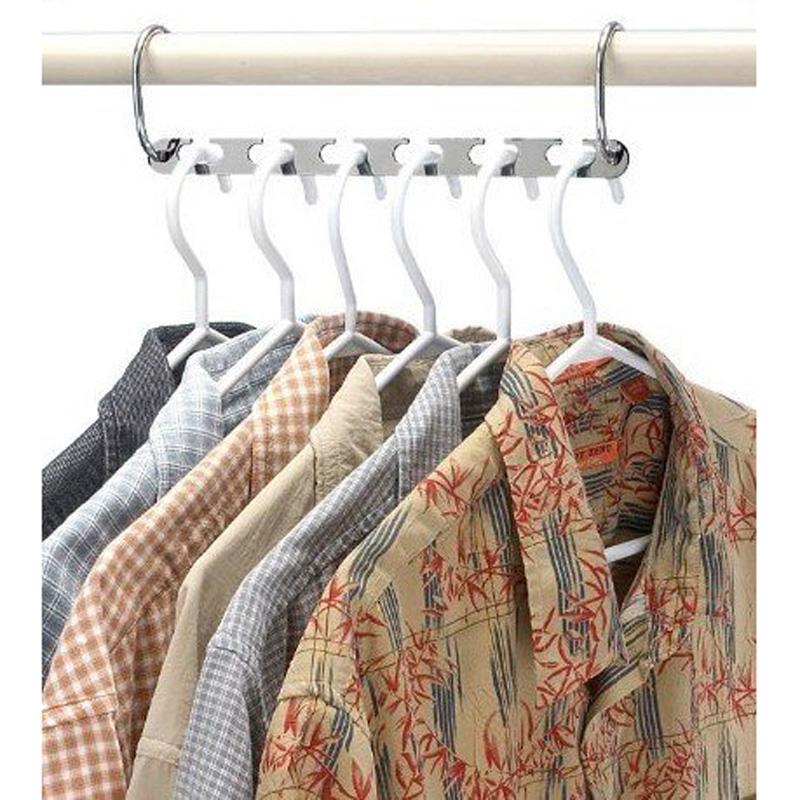 2/4/6-teilige Kleiderbügelhalter sparen Platz Kleiderschrank Kleidung Organizer Racks Kleiderbügel für Kleidung