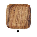 Bandeja japonesa de madera maciza de Acacia, plato de cena, disco, bandeja para café, té, fruta, pan, postre, desayuno, plato cuadrado rectangular