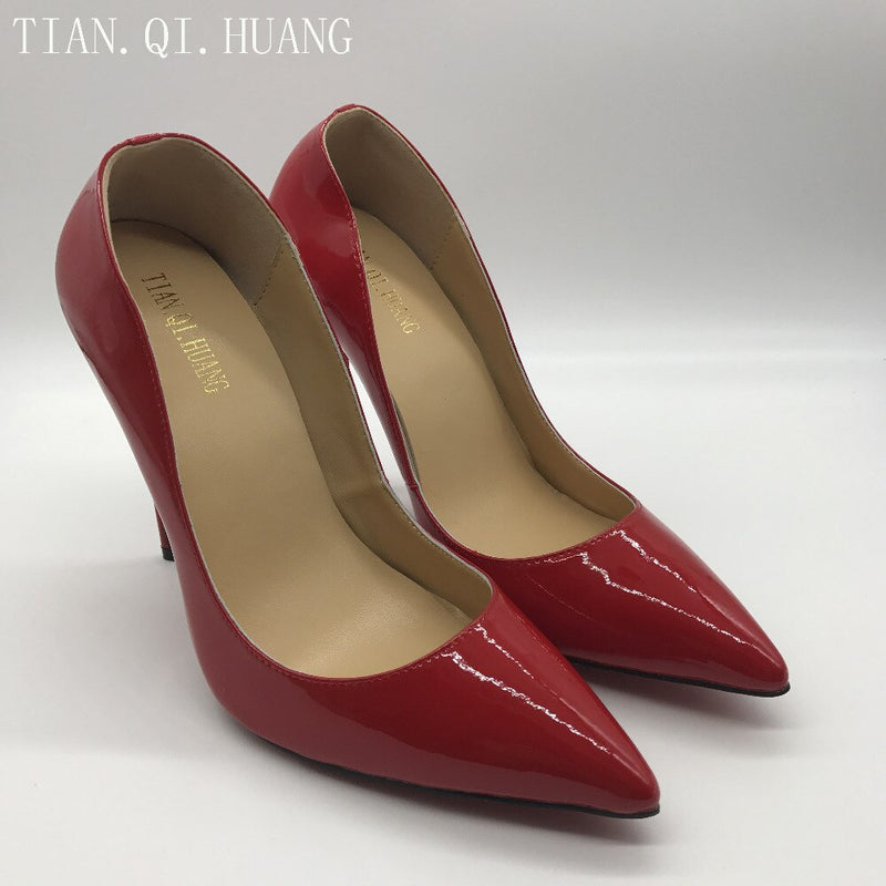 NEW arrivel Woman Sexy Red Pumps High Quality Suede Shoes High Heel Nightclub Patent Leather Shoes