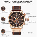 CURREN Markenuhr Männer Leder Sportuhren Herren Armee Militär Quarz Armbanduhr Chronograph Männliche Uhr Relogio Masculino