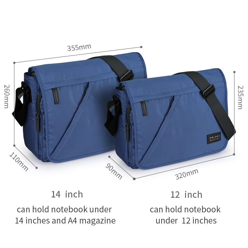 Mixi Fashion Men School Bag Boys Crossbody Satchel One Shoulder Bag Messenger Waterproof Big Capacity Designed for Youth M5177