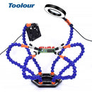 Toolour Multi Soldering Station Helping Third Hand 3X USB LED Magnifying Glass Lamp USB Fan  For PCB Welding Repair Station Tool