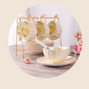 1-6 STÜCKE Rosa Romantischer Kürbis Kaffeetasse Set Küchenzubehör Bone China Keramik Teetasse Organizer Englisch Nachmittag Roter Tee
