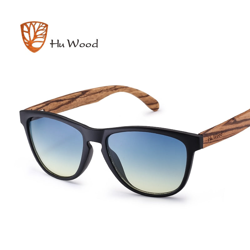 HU WOOD Brand Design Bamboo Sunglasses Sea Gradient Lenses UV400 Driving Shade Mens Sunglasses Eyewear gafas de sol hombr GR8012