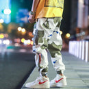 Neue Harajuku Baumwolle Multi-Taschen Stil Mode Cargohose Männer Herbst Hip Hop Streetwear Lässige Elastische Hose Camo