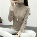 Dicke warme Frauen Rollkragenpullover 2021 Winter Frauen Pullover und Pullover stricken Langarm Kaschmirpullover weiblichen Pullover