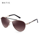 MATIC Ladies Retro Pilot Aviation Gafas de sol para mujer Calidad Pink Mirrored Sun Glasses Eyewear Marca de lujo Zonnebril Dames