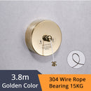 Badezimmer-Regal-Edelstahl-Goldwäscheleine-schöne Qualitäts-einzelne Linie Hotelart-Wäsche-Trocknungslinie für Badezimmer HJ-1256