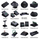 Schwarzes PU-Leder Schmuck Ring Ohrringe Ständer Halter Set Schmuck Anhänger Halskette Kette Halsreifen Display Büste Armreif Organzier